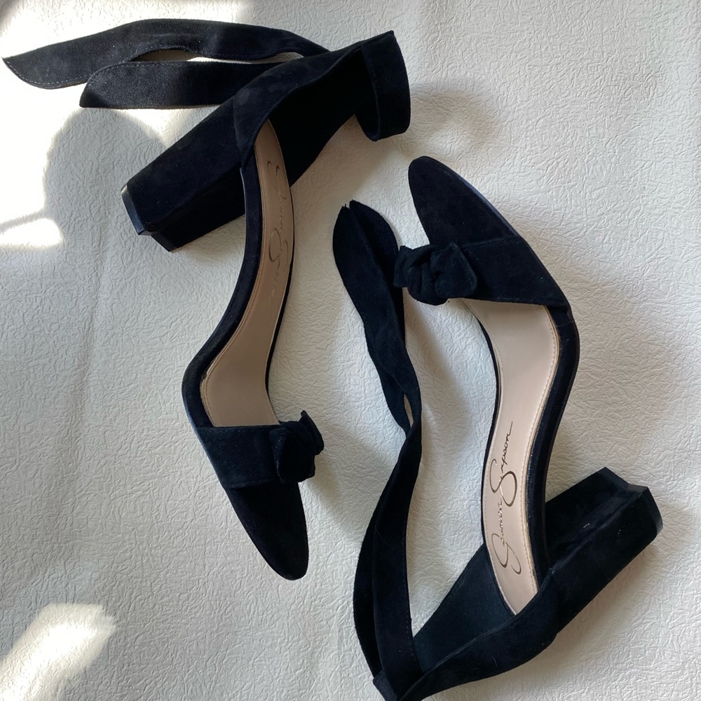 Black velvet Heels